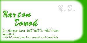 marton domok business card